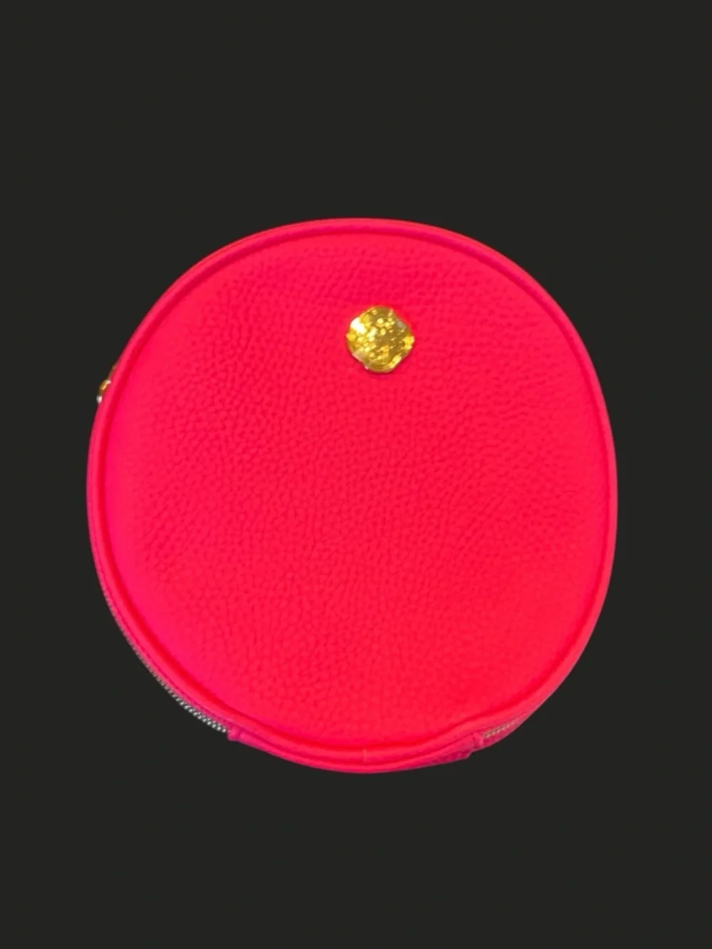 Shiseido Round Padded Cosmetic / Jewelry Case – Hot Pink (NEW)